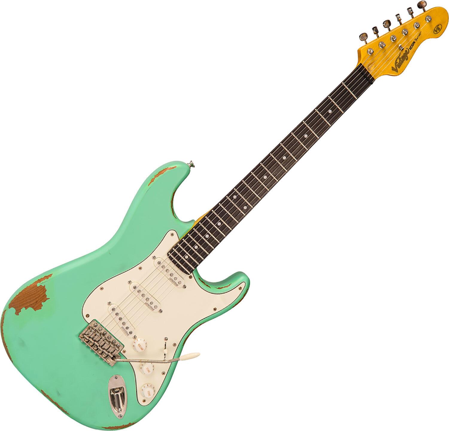 Vinvage V6 Icon ストラトキャスタータイプ Vintage V6 Icon Ventura green - Roadworn